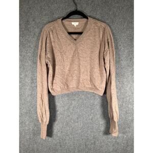 A‎ Love A Sweater Women Medium Brown Pullover Cashmere Wool Blend Quiet Lux